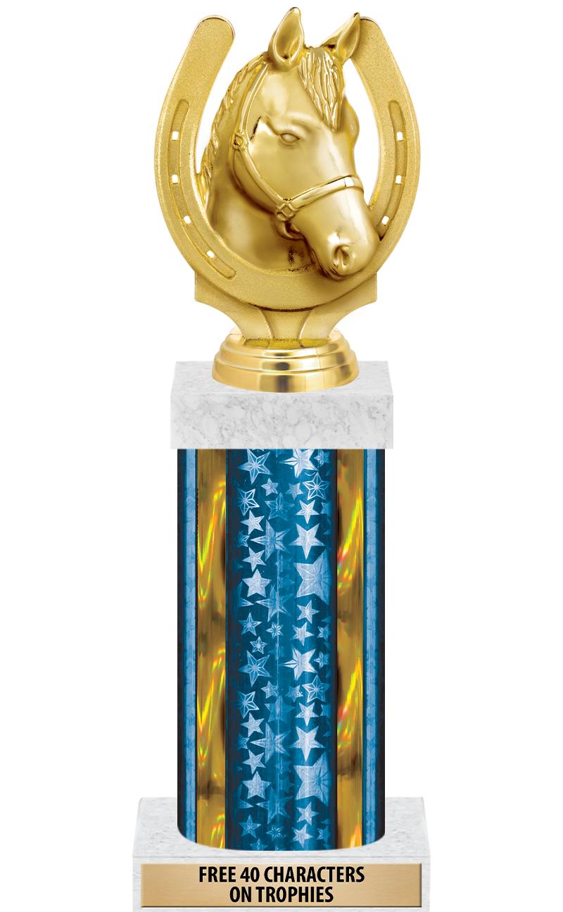 14"BLUE/GD-STARS-GD FIG/SQUARE