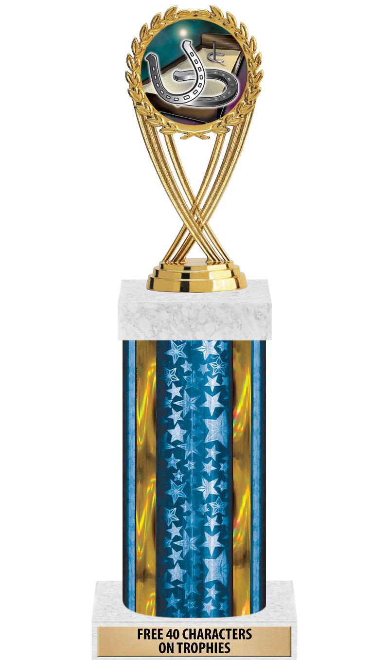 14"BLUE/GD-STARS-GD FIG/SQUARE