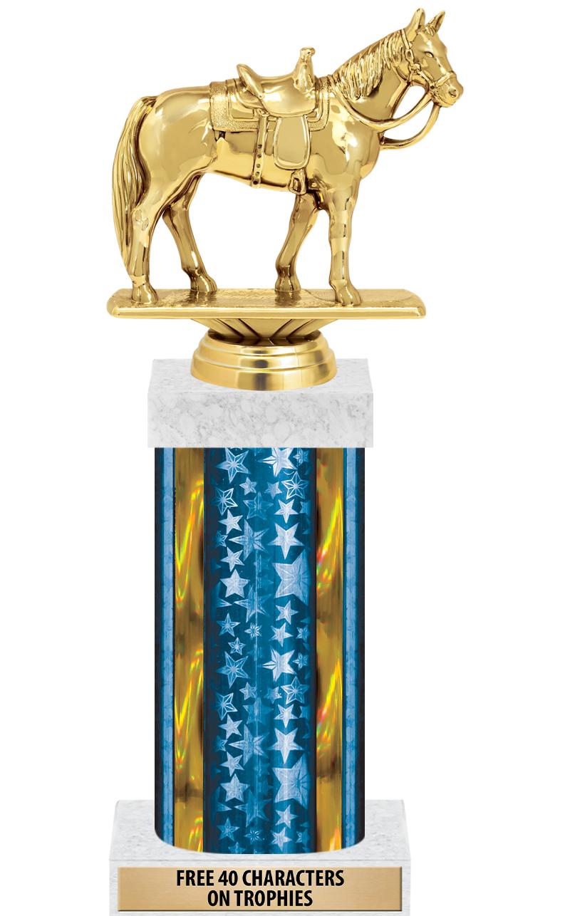 14"BLUE/GD-STARS-GD FIG/SQUARE