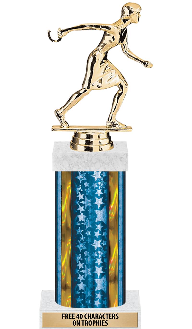 14"BLUE/GD-STARS-GD FIG/SQUARE