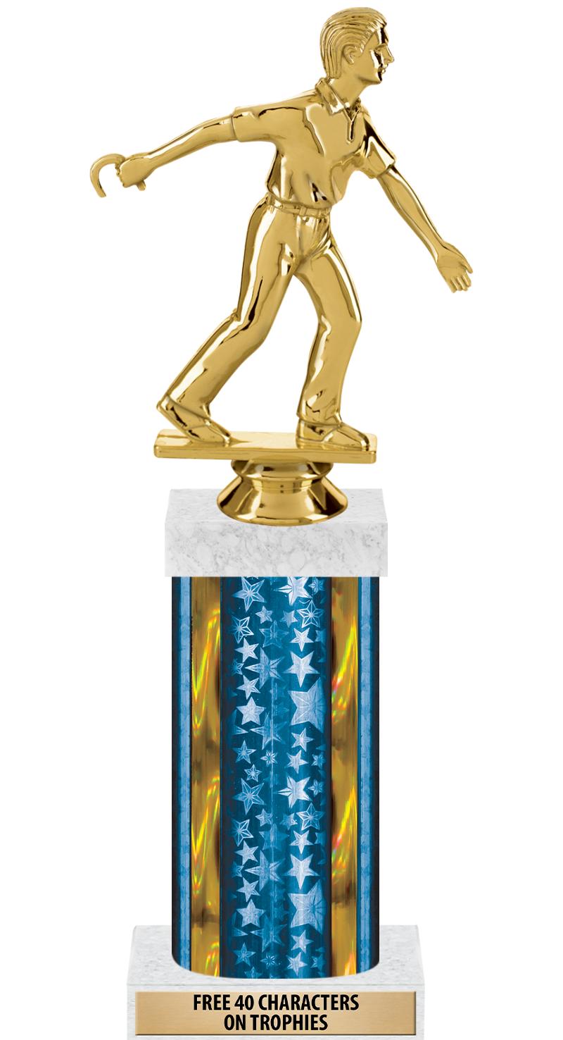 14"BLUE/GD-STARS-GD FIG/SQUARE