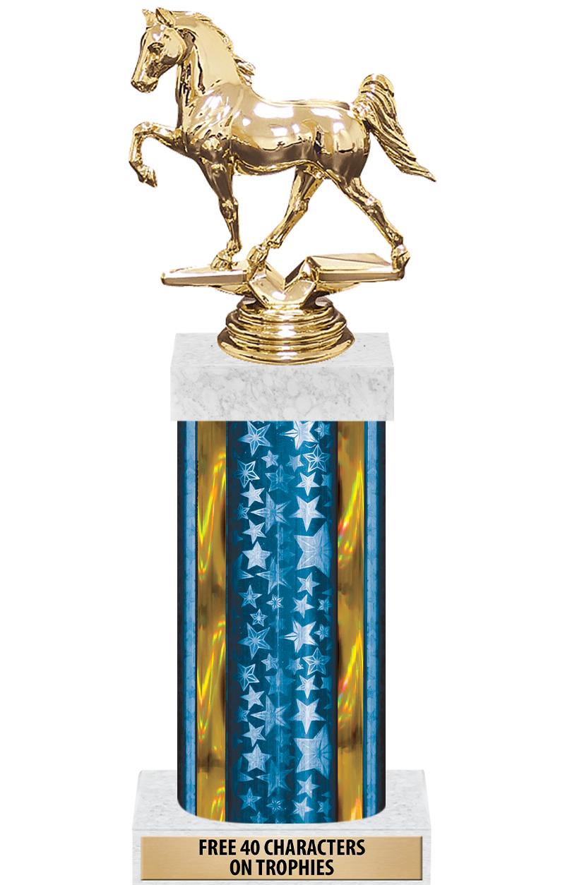 14"BLUE/GD-STARS-GD FIG/SQUARE