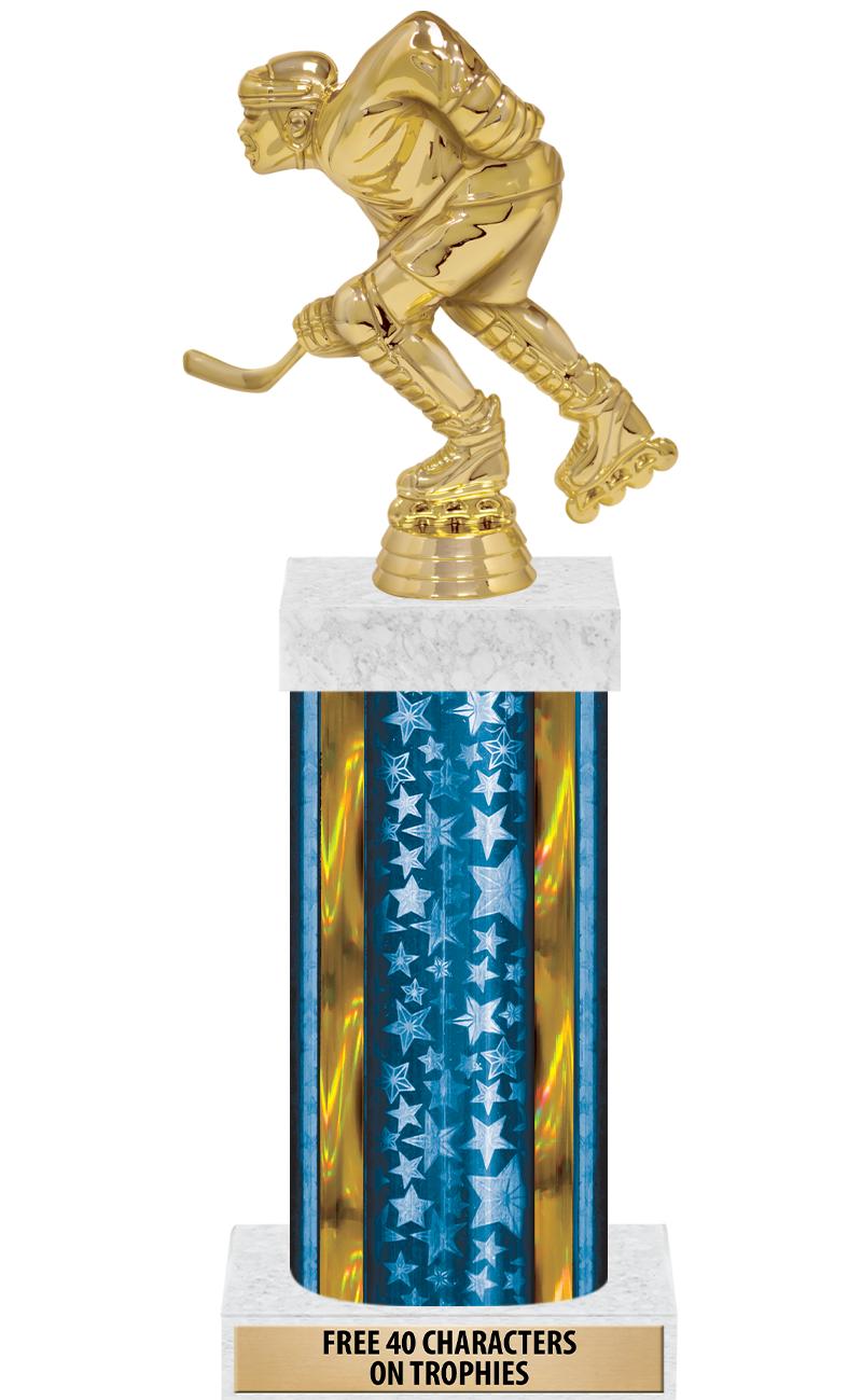 14"BLUE/GD-STARS-GD FIG/SQUARE