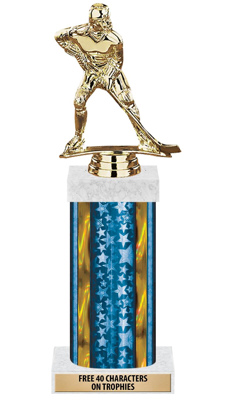 14"BLUE/GD-STARS-GD FIG/SQUARE