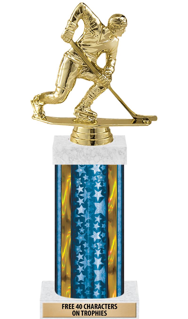 14"BLUE/GD-STARS-GD FIG/SQUARE