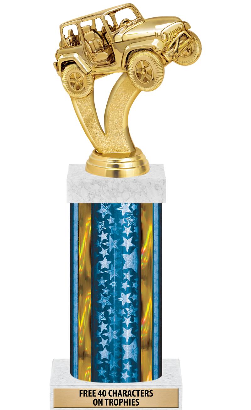 14"BLUE/GD-STARS-GD FIG/SQUARE