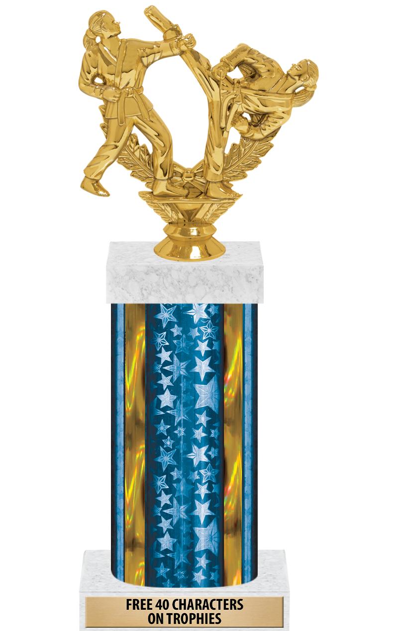 14"BLUE/GD-STARS-GD FIG/SQUARE