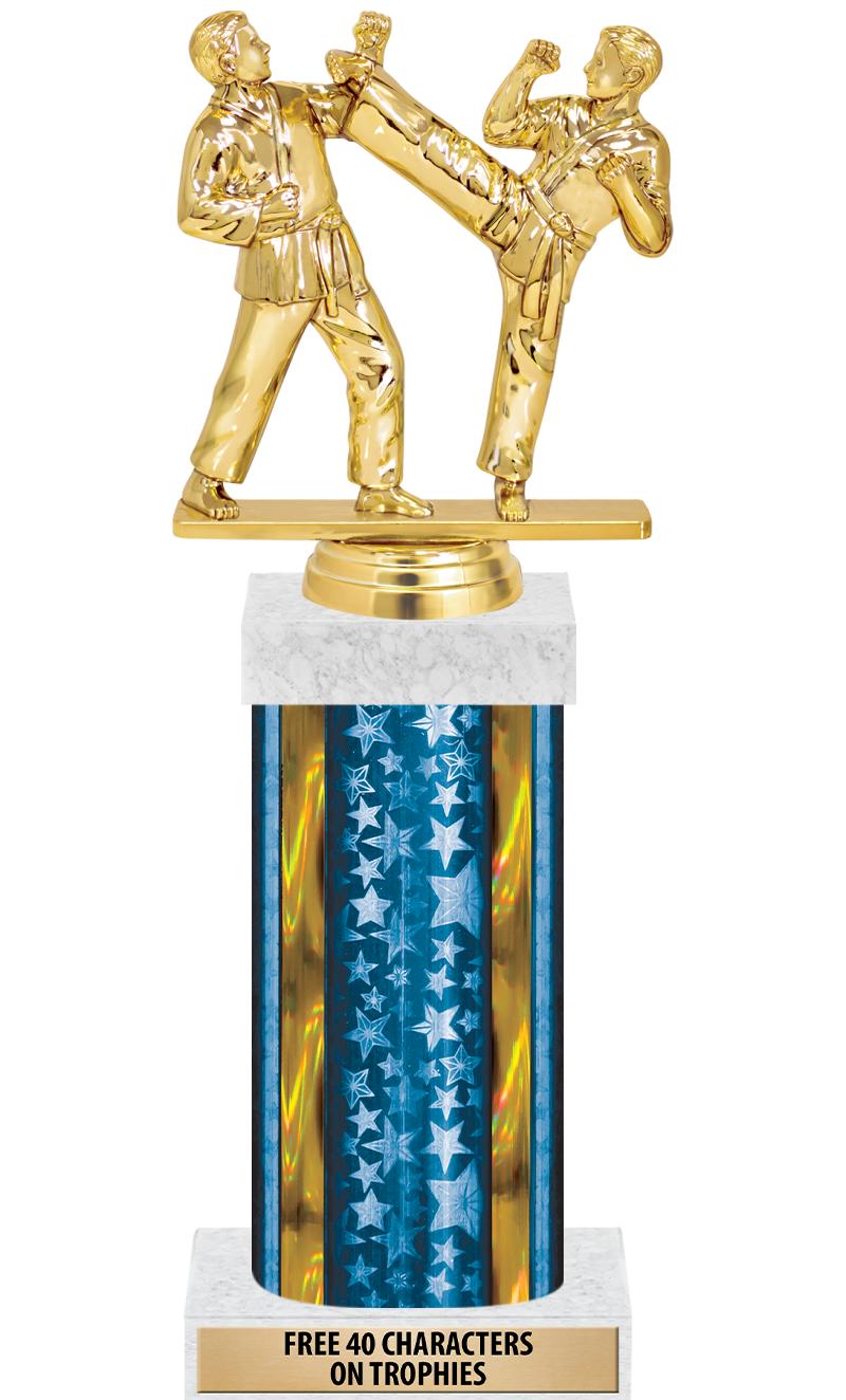 14"BLUE/GD-STARS-GD FIG/SQUARE