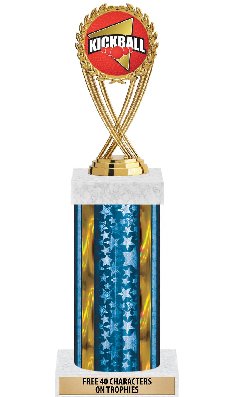 14"BLUE/GD-STARS-GD FIG/SQUARE