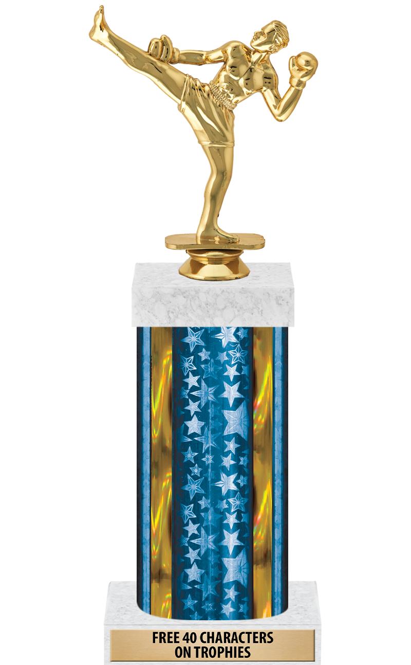 14"BLUE/GD-STARS-GD FIG/SQUARE