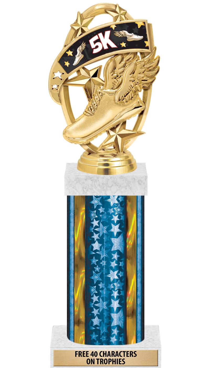 14"BLUE/GD-STARS-GD FIG/SQUARE