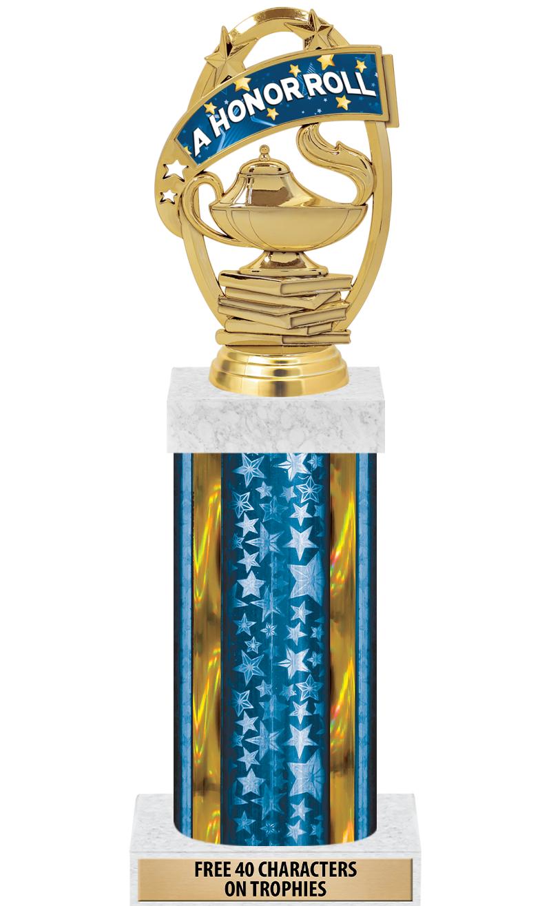 14"BLUE/GD-STARS-GD FIG/SQUARE