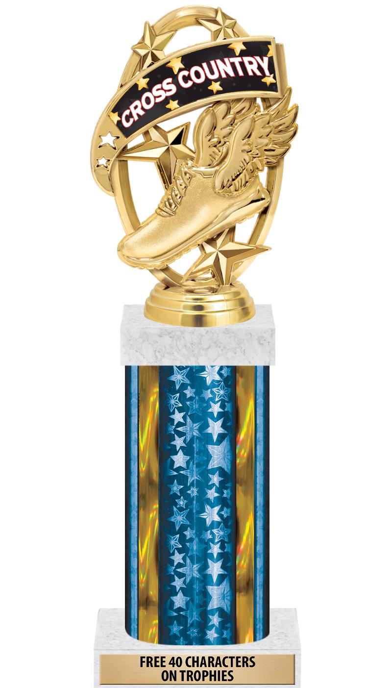 14"BLUE/GD-STARS-GD FIG/SQUARE