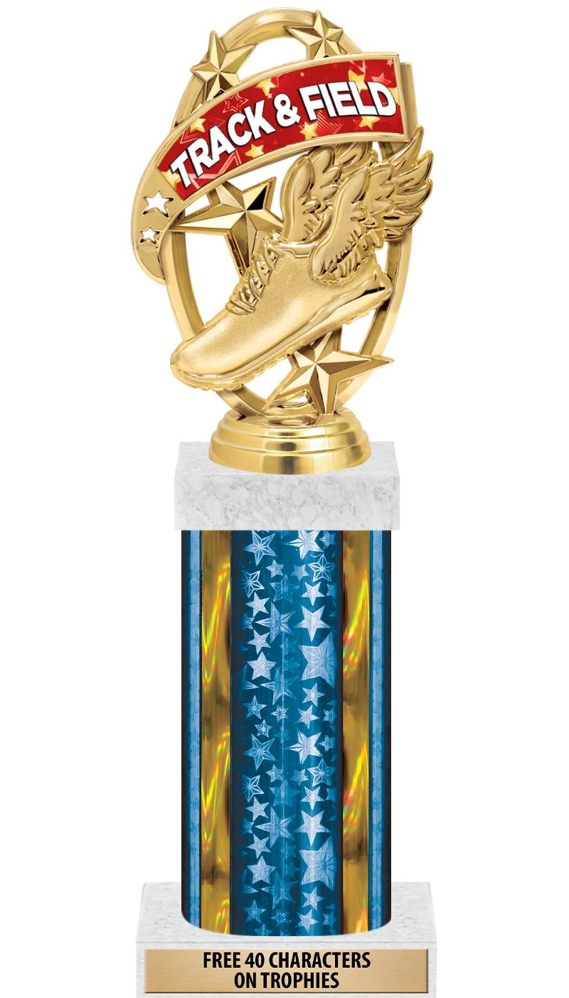 14"BLUE/GD-STARS-GD FIG/SQUARE