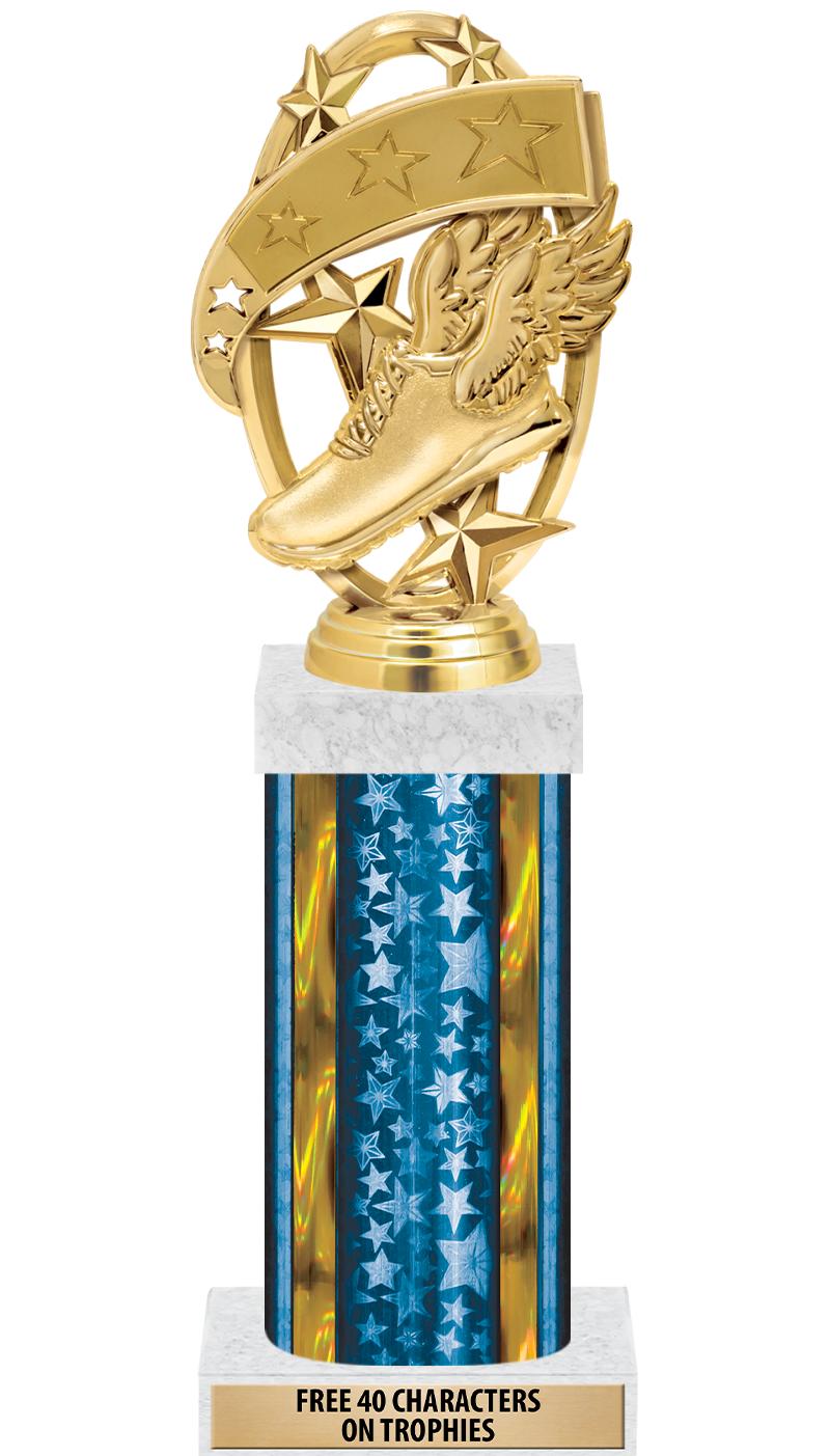 14"BLUE/GD-STARS-GD FIG/SQUARE