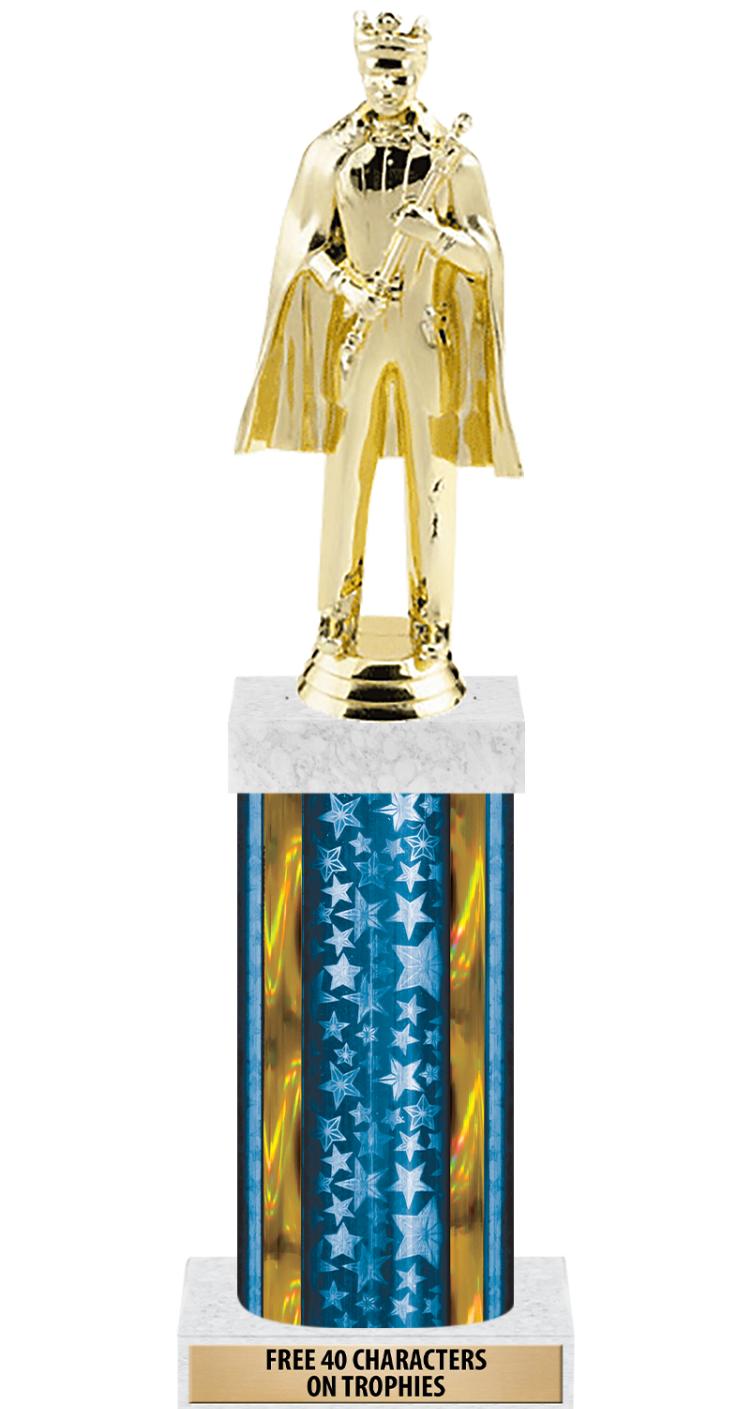 14"BLUE/GD-STARS-GD FIG/SQUARE