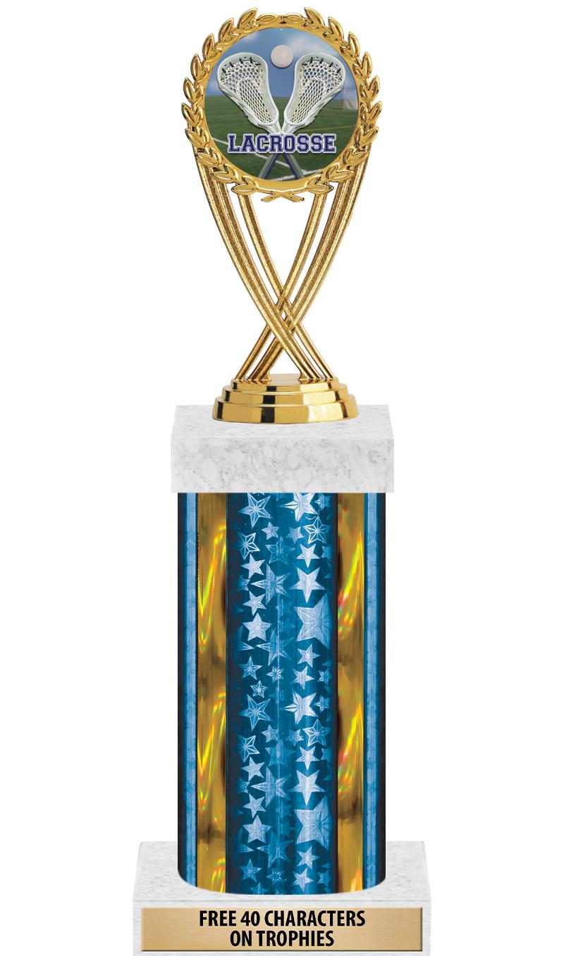 14"BLUE/GD-STARS-GD FIG/SQUARE