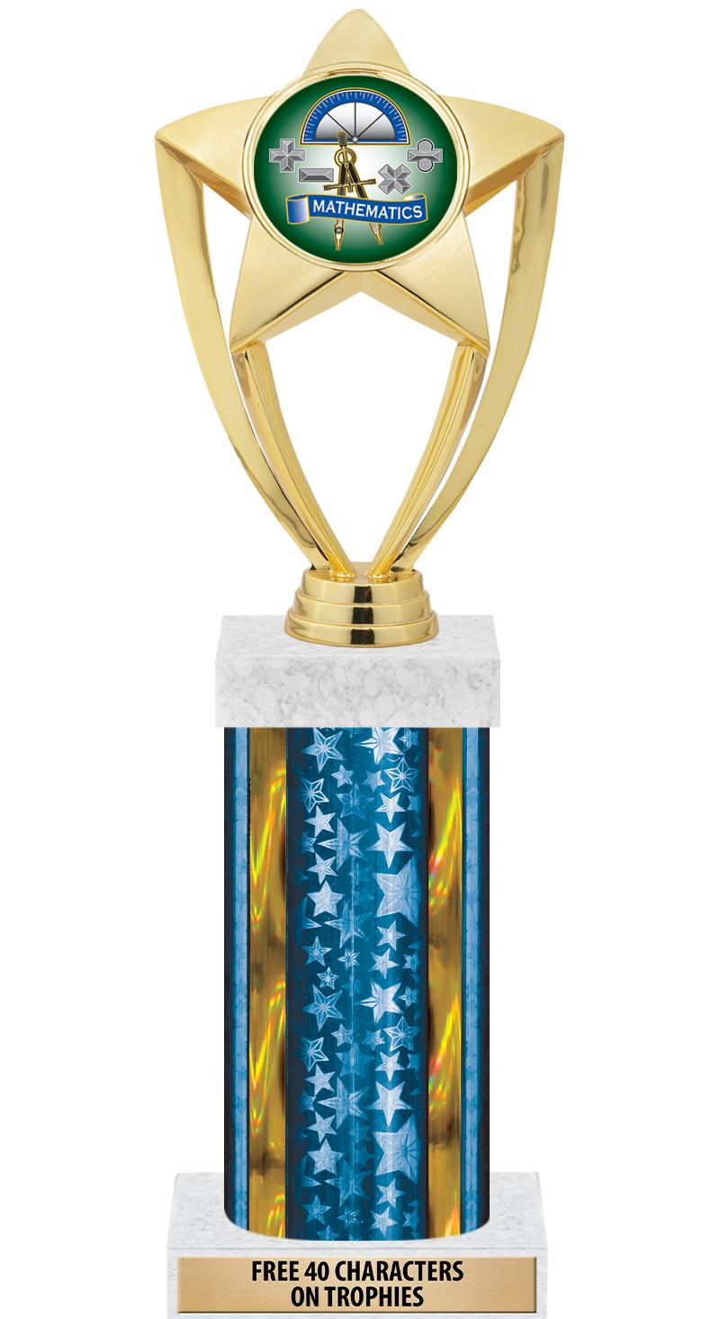 14"BLUE/GD-STARS-GD FIG/SQUARE