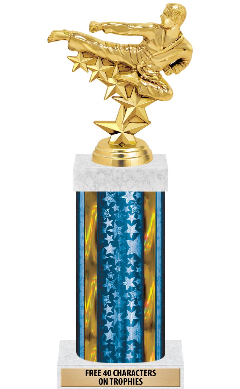 14"BLUE/GD-STARS-GD FIG/SQUARE