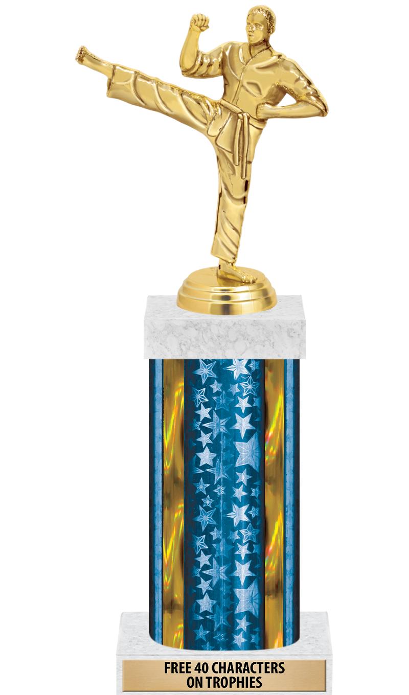 14"BLUE/GD-STARS-GD FIG/SQUARE