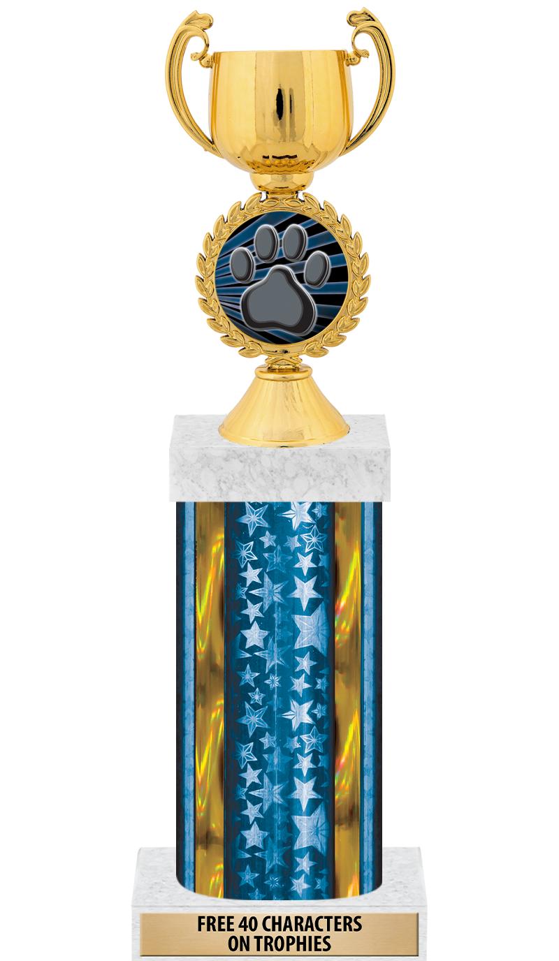 14"BLUE/GD-STARS-GD FIG/SQUARE