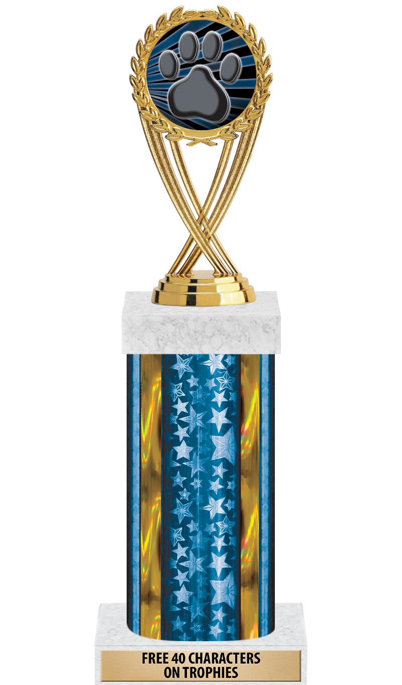 14"BLUE/GD-STARS-GD FIG/SQUARE