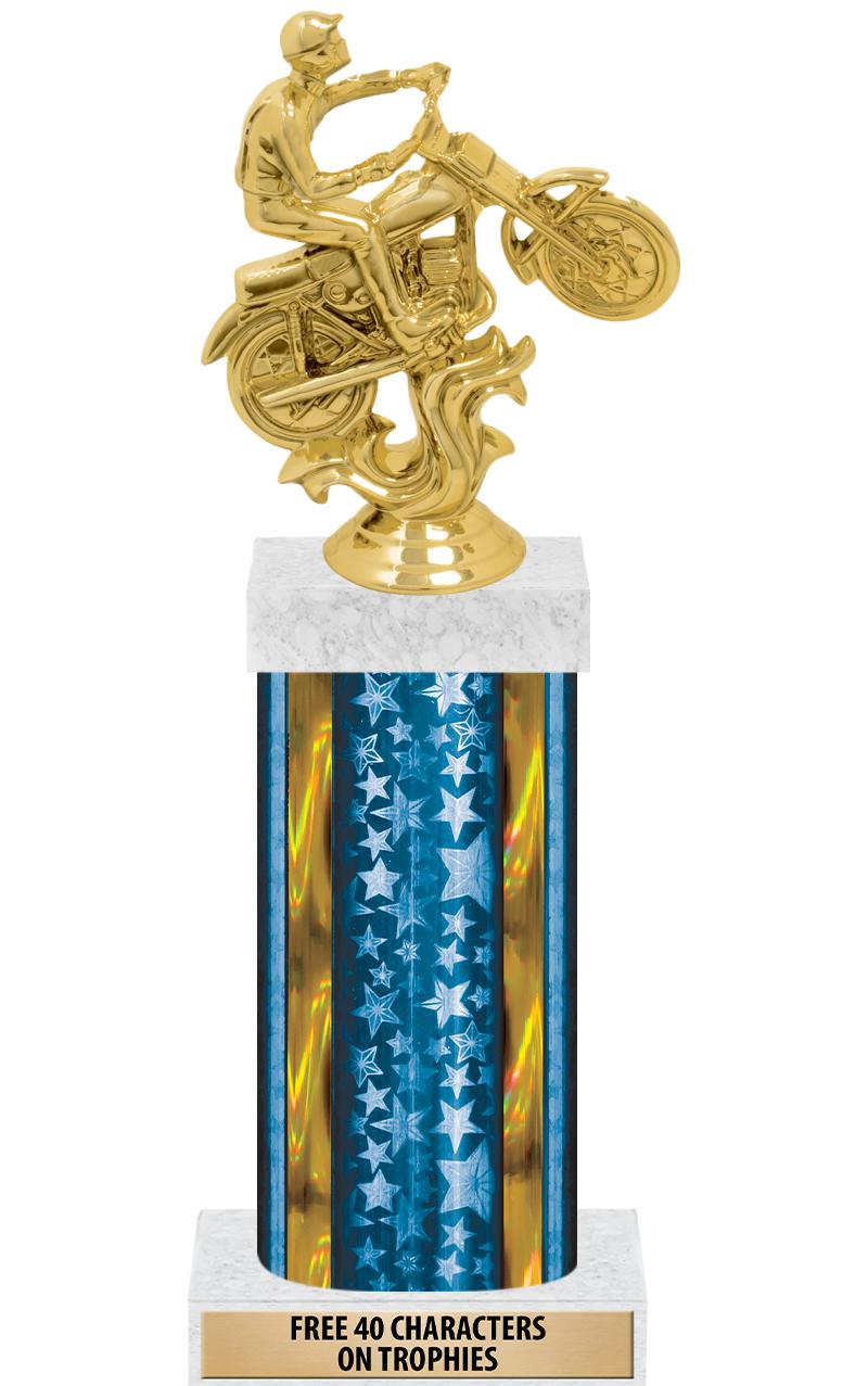 14"BLUE/GD-STARS-GD FIG/SQUARE