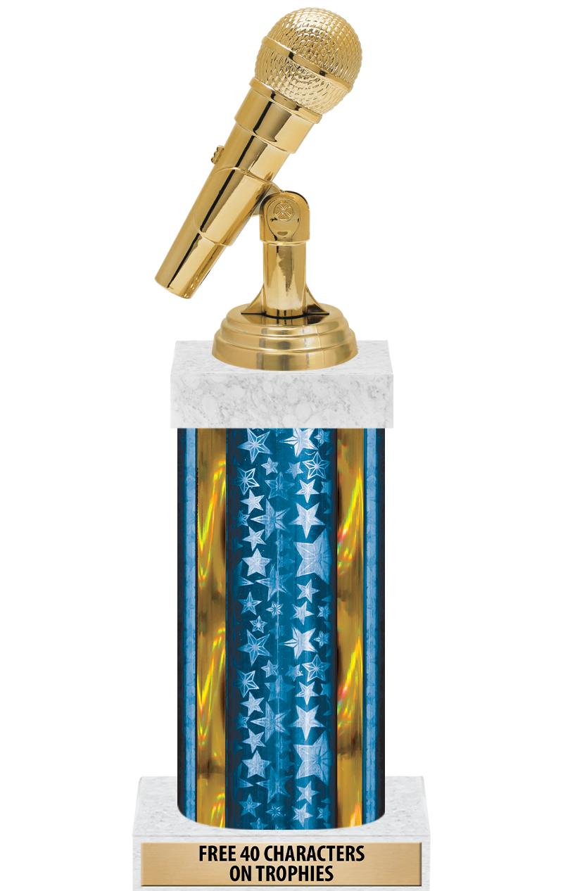 14"BLUE/GD-STARS-GD FIG/SQUARE