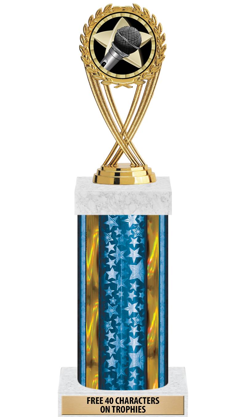 14"BLUE/GD-STARS-GD FIG/SQUARE