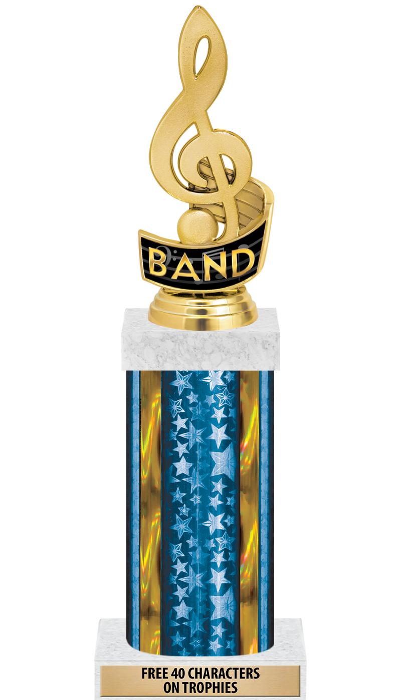 14"BLUE/GD-STARS-GD FIG/SQUARE