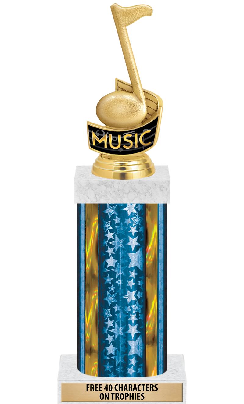 14"BLUE/GD-STARS-GD FIG/SQUARE