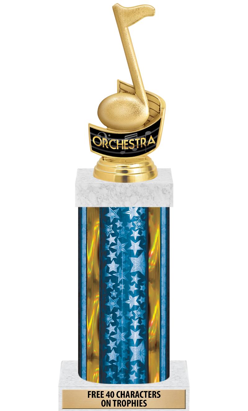 14"BLUE/GD-STARS-GD FIG/SQUARE