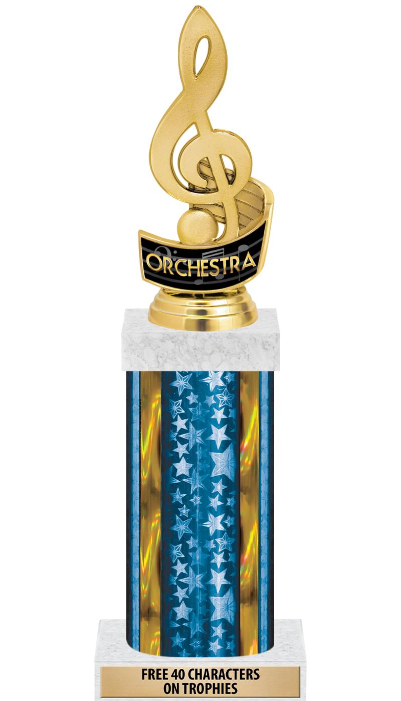 14"BLUE/GD-STARS-GD FIG/SQUARE