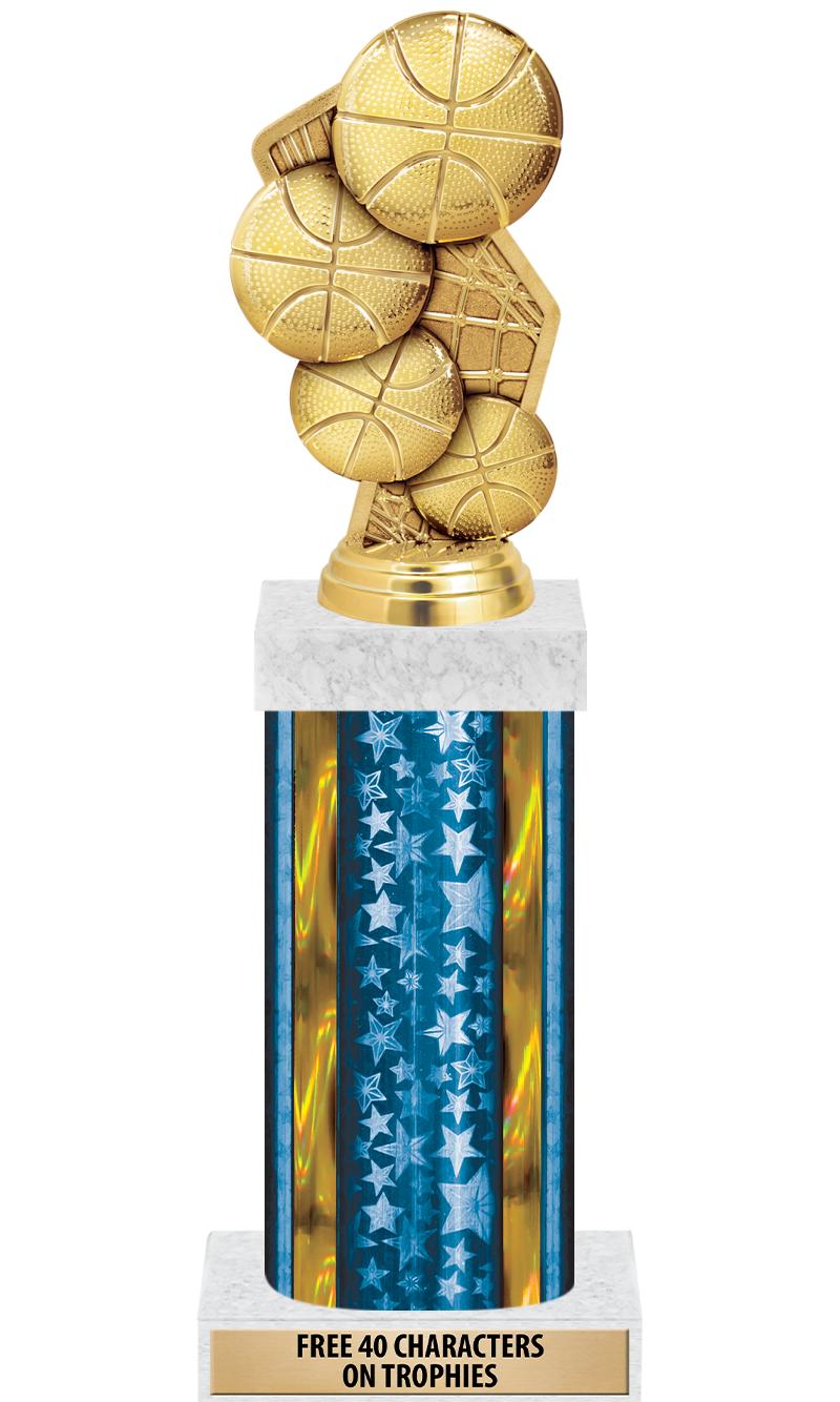 14"BLUE/GD-STARS-GD FIG/SQUARE