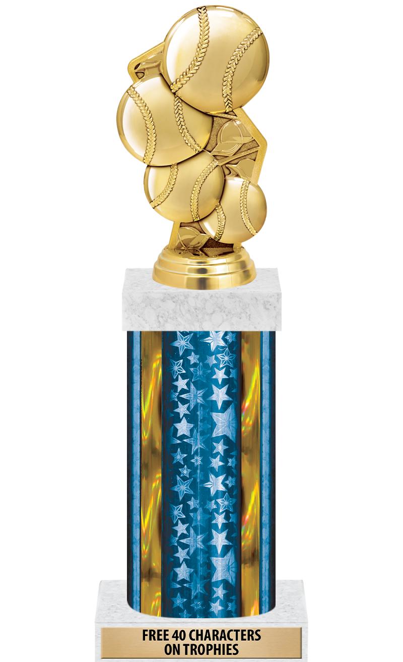 14"BLUE/GD-STARS-GD FIG/SQUARE