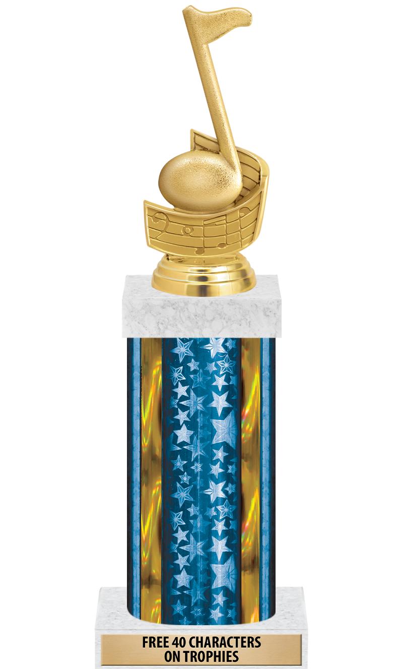 14"BLUE/GD-STARS-GD FIG/SQUARE