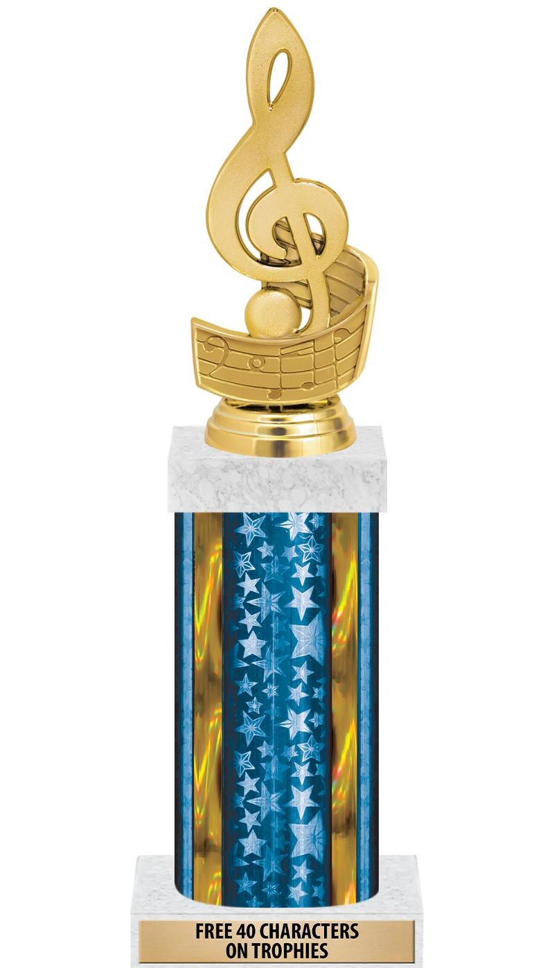 14"BLUE/GD-STARS-GD FIG/SQUARE