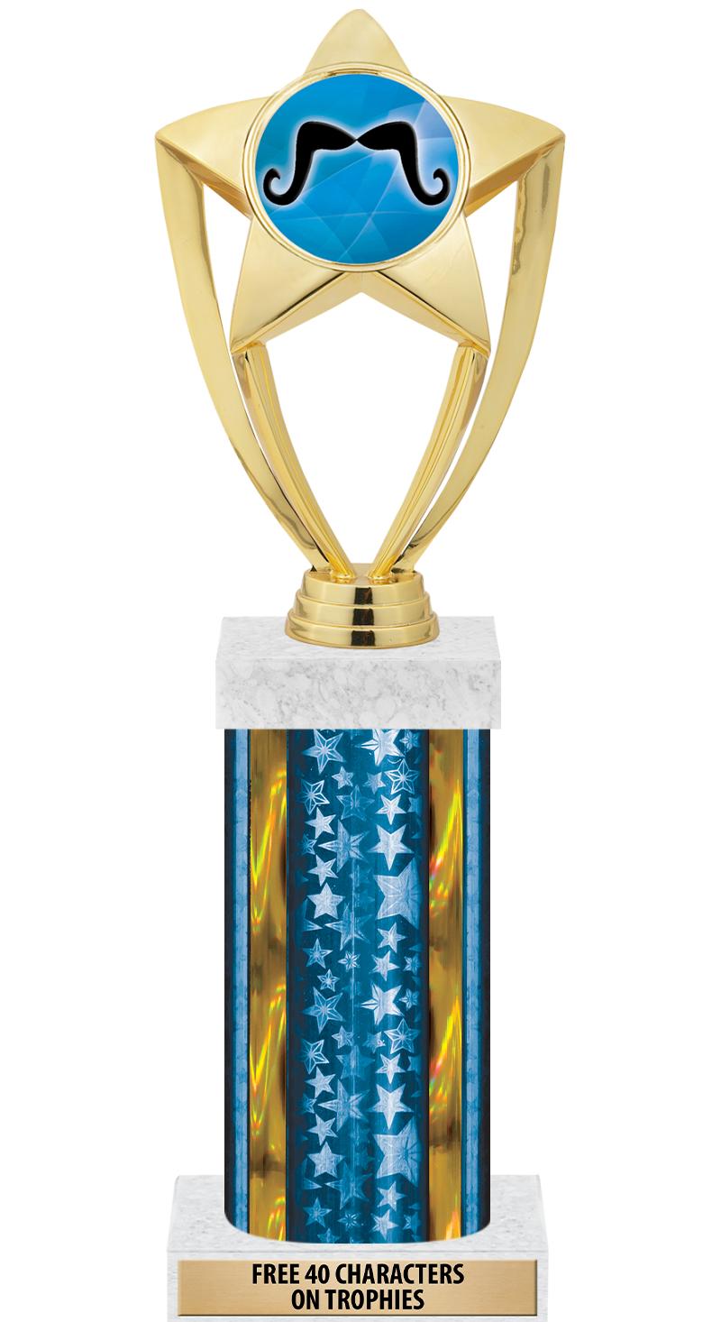 14"BLUE/GD-STARS-GD FIG/SQUARE