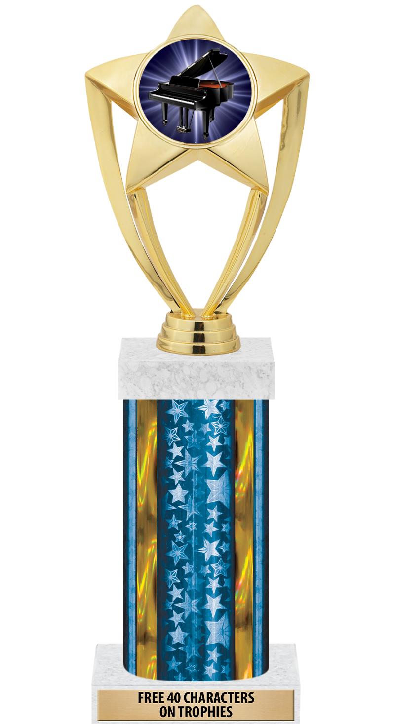 14"BLUE/GD-STARS-GD FIG/SQUARE