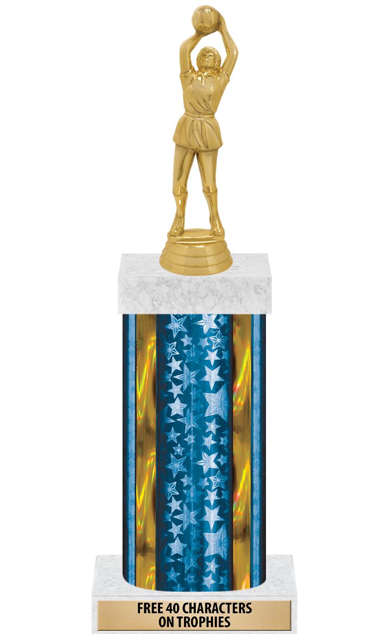 14"BLUE/GD-STARS-GD FIG/SQUARE