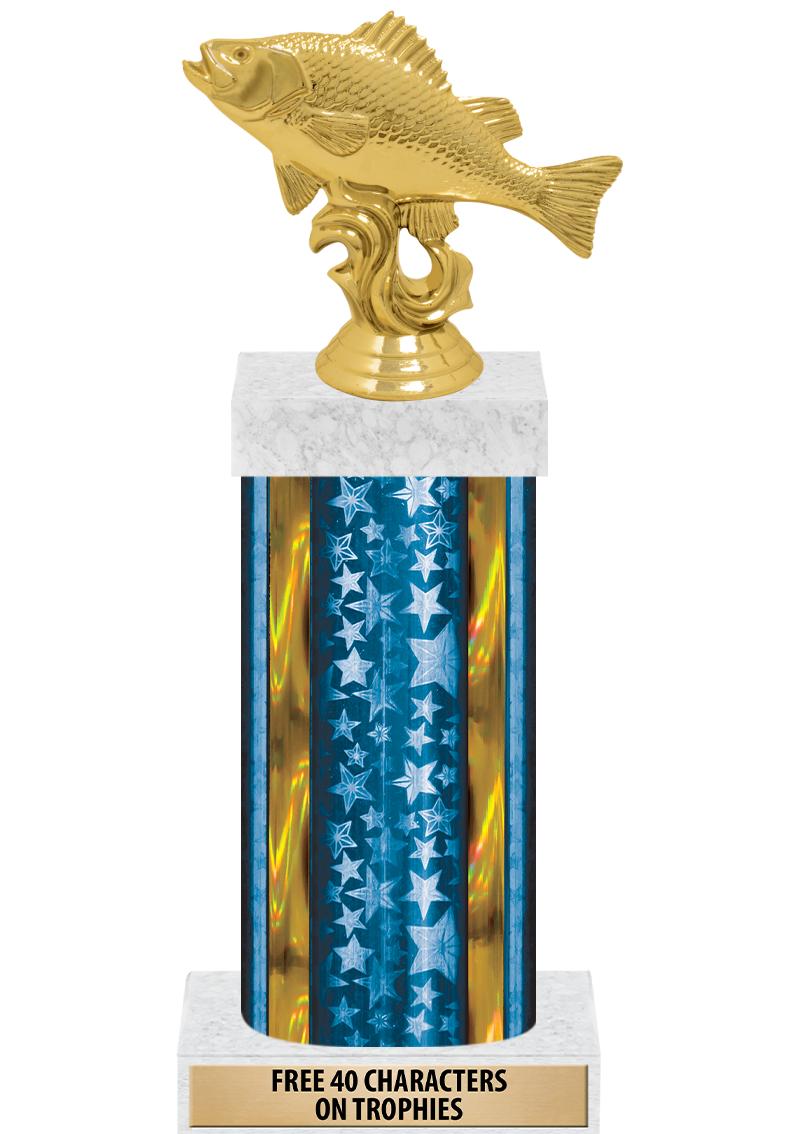 14"BLUE/GD-STARS-GD FIG/SQUARE