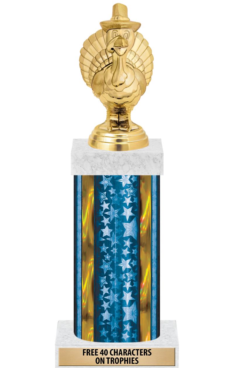 14"BLUE/GD-STARS-GD FIG/SQUARE