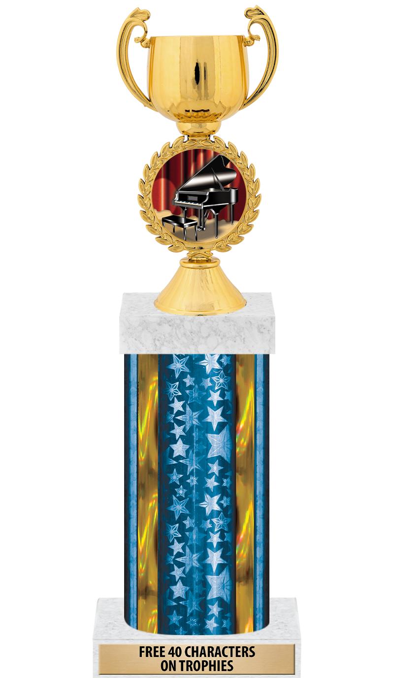 14"BLUE/GD-STARS-GD FIG/SQUARE