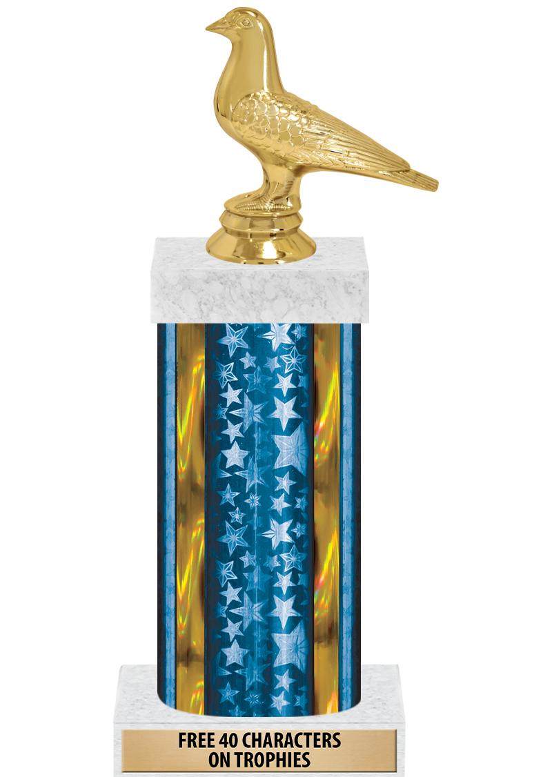 14"BLUE/GD-STARS-GD FIG/SQUARE