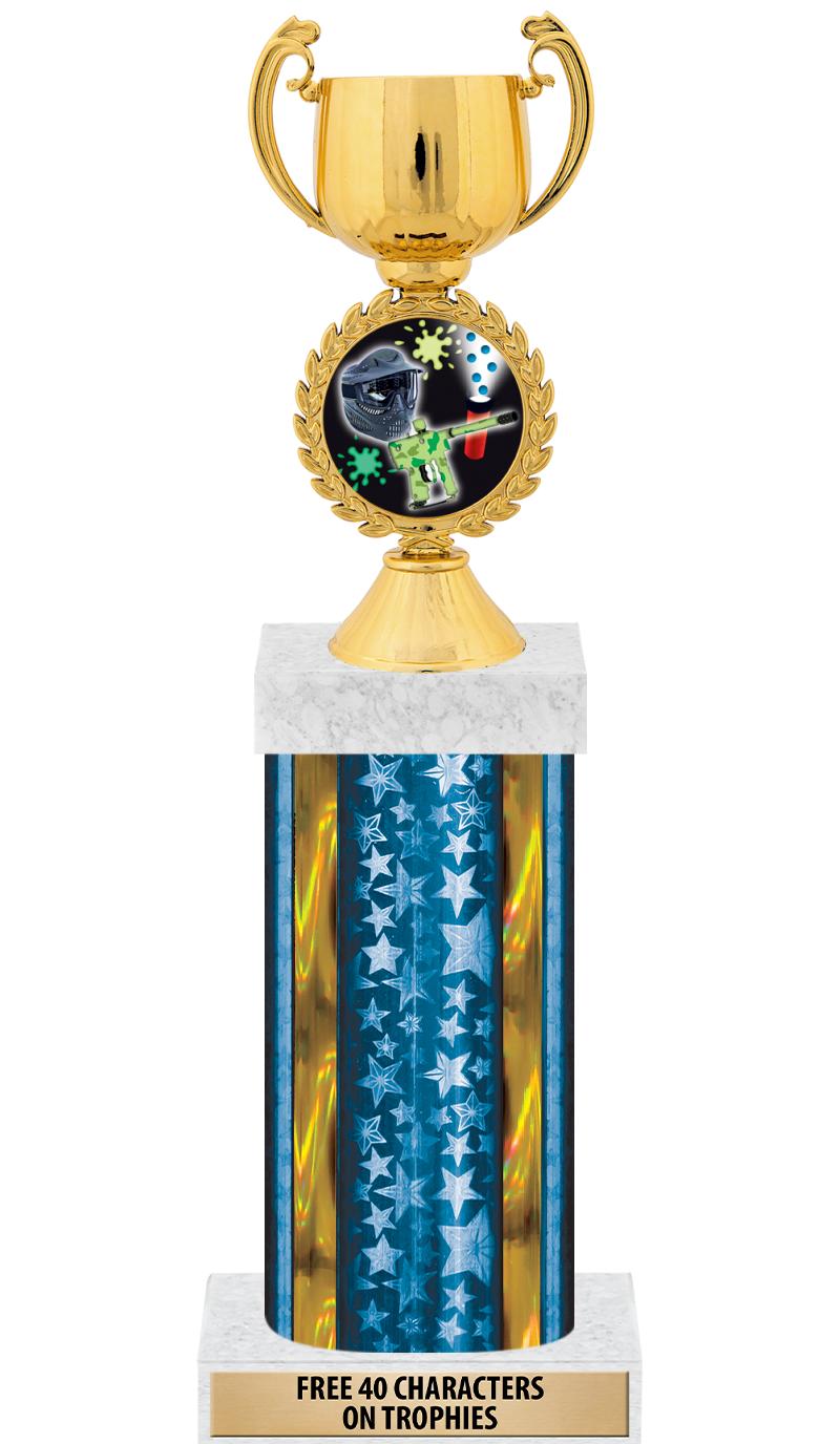 14"BLUE/GD-STARS-GD FIG/SQUARE