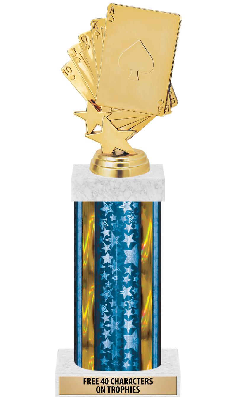 14"BLUE/GD-STARS-GD FIG/SQUARE