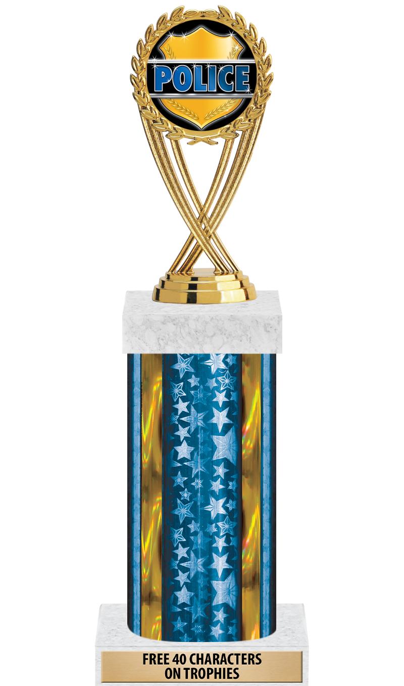 14"BLUE/GD-STARS-GD FIG/SQUARE