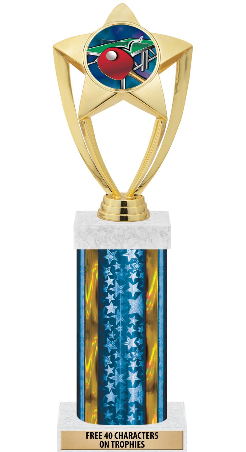 14"BLUE/GD-STARS-GD FIG/SQUARE