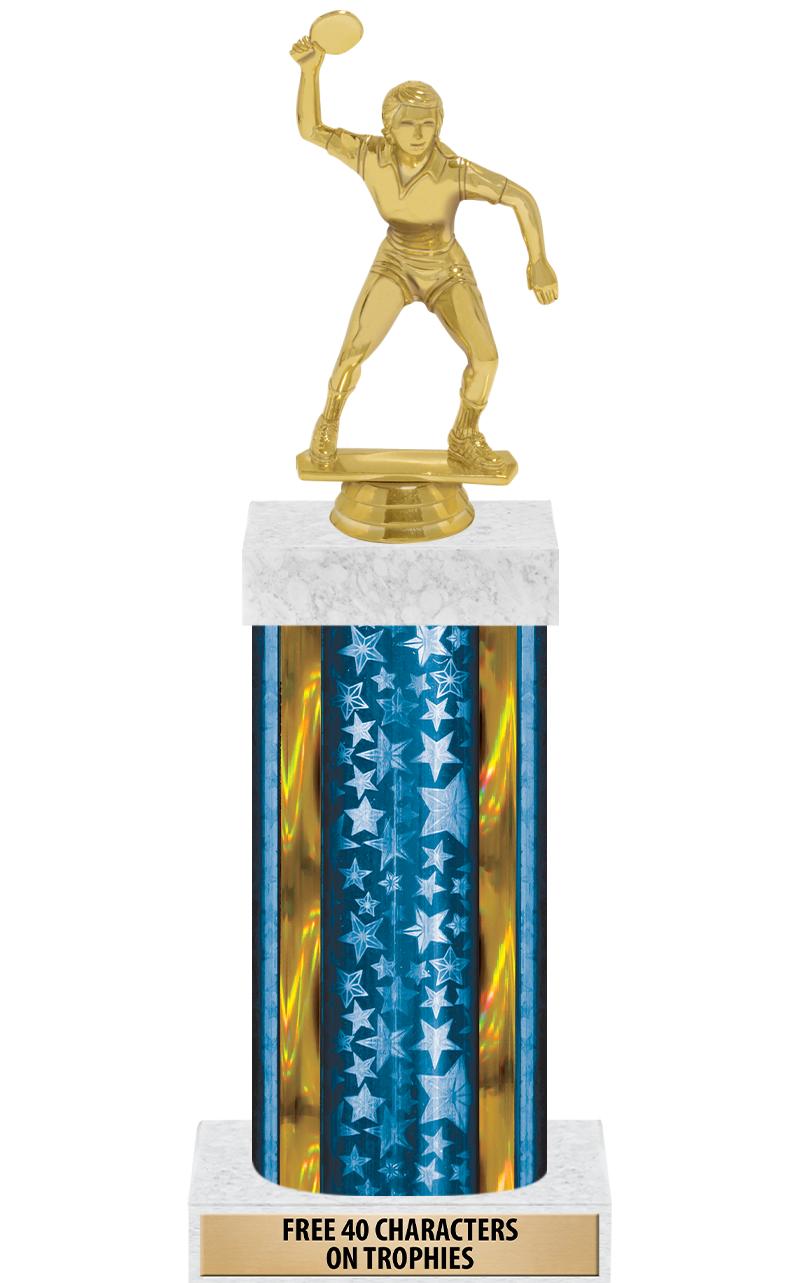 14"BLUE/GD-STARS-GD FIG/SQUARE