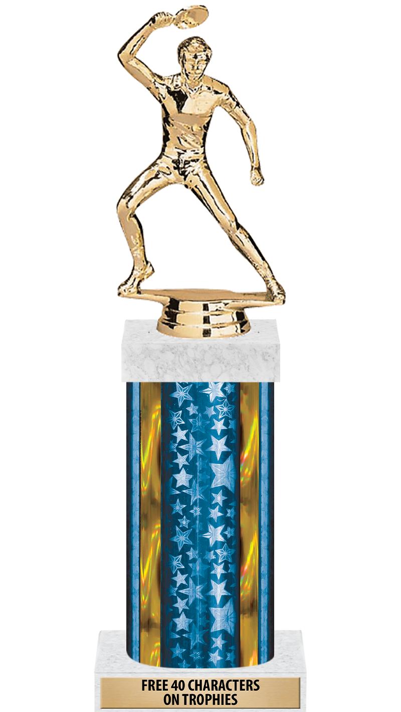 14"BLUE/GD-STARS-GD FIG/SQUARE